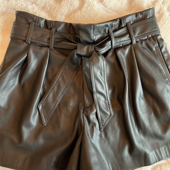 Zara Faux Leather Shorts - Picture 4 of 9